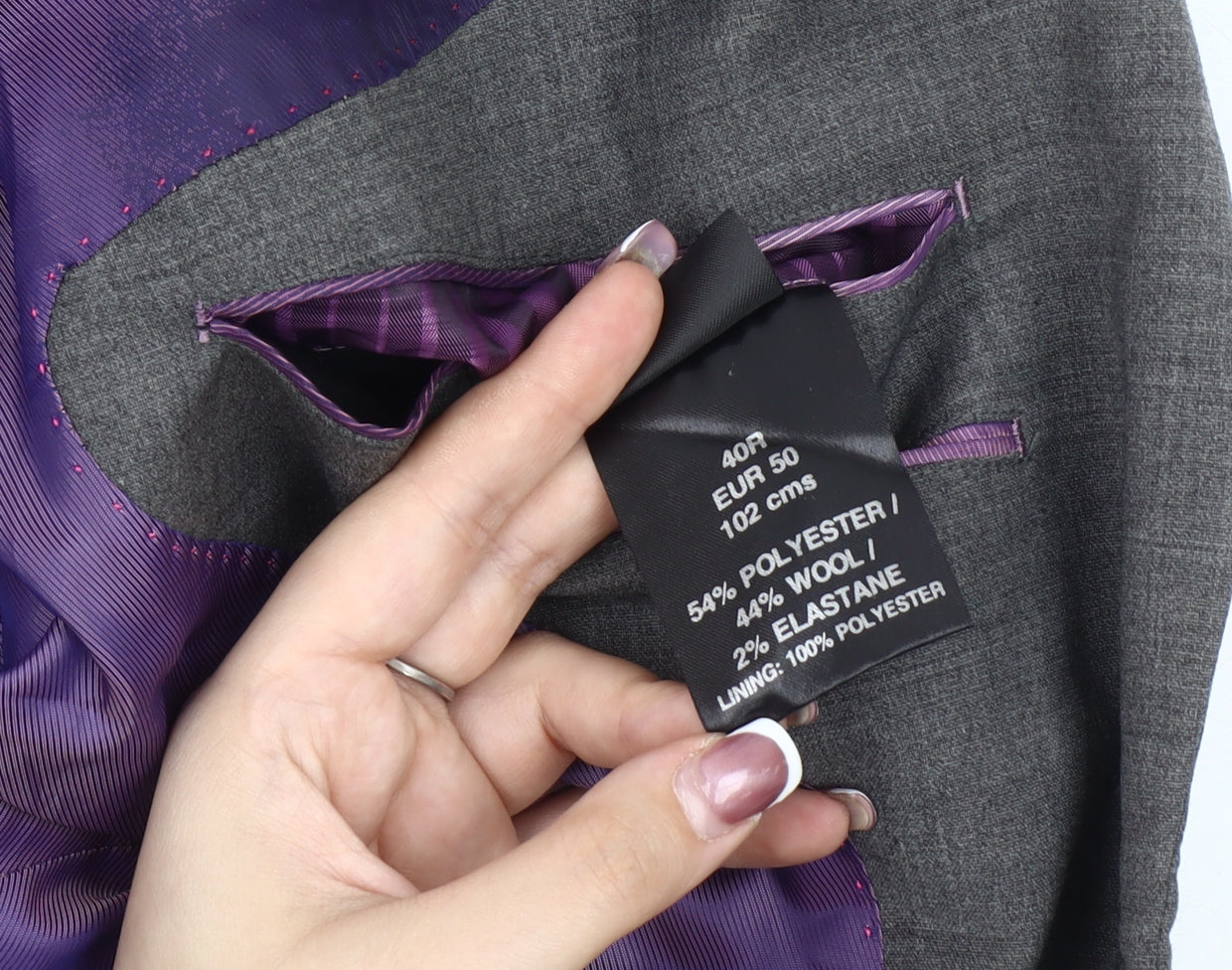 Mens UK Size 40 Brook Taverner Regular Grey Suit Jacket