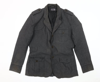 Mens UK Size 42 H&M Grey Military Jacket
