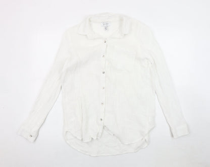 Jessica Simpson Unisex White Cotton Button-Up Shirt S