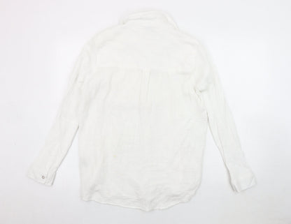 Jessica Simpson Unisex White Cotton Button-Up Shirt S