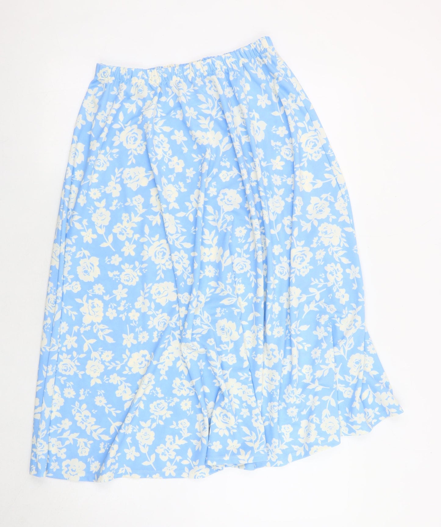 Damart Women's Blue Floral Midi Skirt Size 12