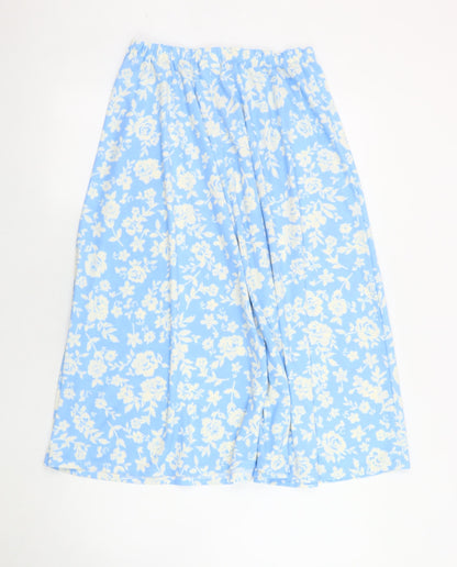 Damart Women's Blue Floral Midi Skirt Size 12