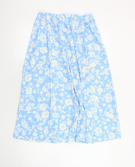 Damart Women's Blue Floral Midi Skirt Size 12
