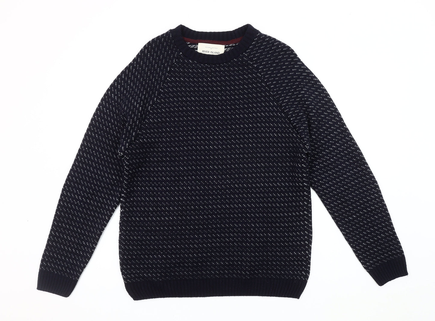 River Island Men's Blue Medium Pullover Jumper