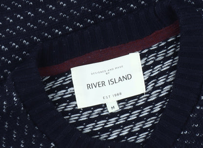 River Island Men's Blue Medium Pullover Jumper