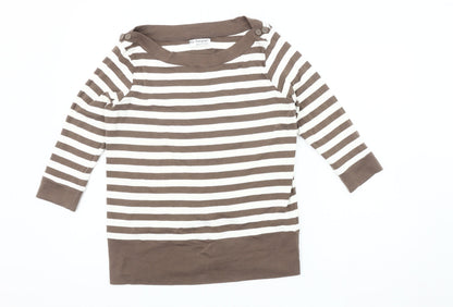 Womens UK Size 18 Marks and Spencer Brown Jersey Blouse
