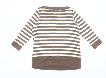 Womens UK Size 18 Marks and Spencer Brown Jersey Blouse