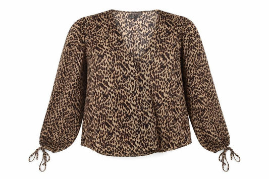 Womens UK Size 12 ASOS DESIGN Brown Wrap Blouse