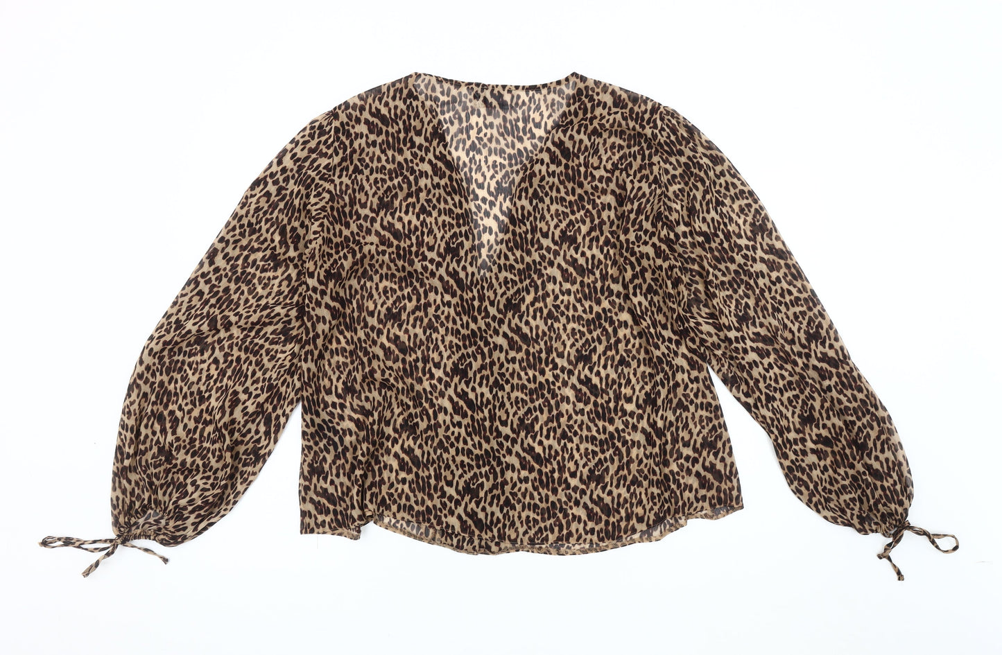 Womens UK Size 12 ASOS DESIGN Brown Wrap Blouse
