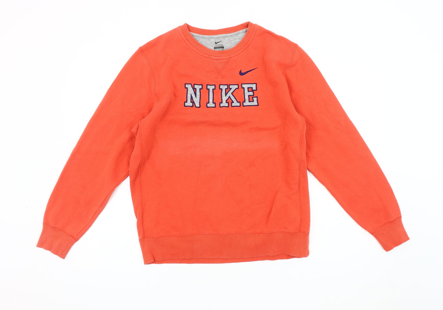 Nike Boys Orange Logo Sweatshirt XL Pullover Casual