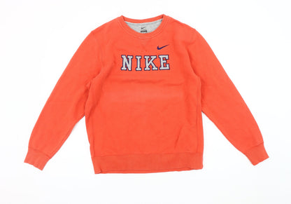 Nike Boys Orange Logo Sweatshirt XL Pullover Casual
