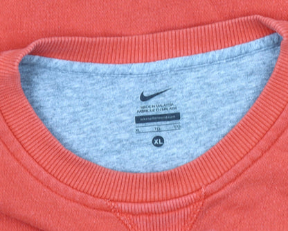 Nike Boys Orange Logo Sweatshirt XL Pullover Casual