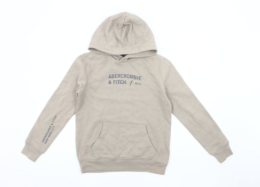 Additional front view of Abercrombie & Fitch boys’ hoodie, size 10, - logo graphic pullover