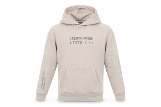 Front view of Abercrombie & Fitch boys’ hoodie, size 10, - logo graphic pullover