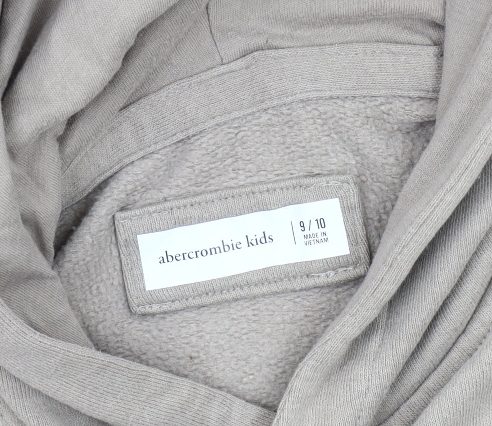 Abercrombie & Fitch Beige Boys Hoodie Size 10 - Logo Graphic Pullover