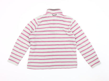 Seasalt Women's Pink Henley Striped Sweatshirt Size 12