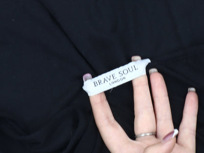 Brave Soul Women's Black Bodycon Midi Dress Size 10