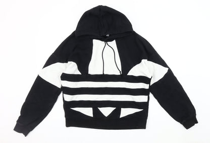 Adidas Women's Black Hoodie, Size 8, Pullover Style