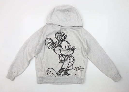 Womens UK Size XS Disney Grey Pullover Hoodie