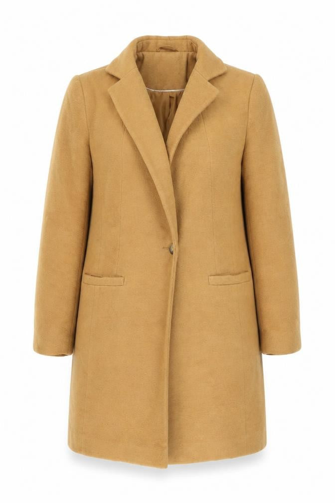 V by Very Women's Beige Size 12 Mid-Length Overcoat