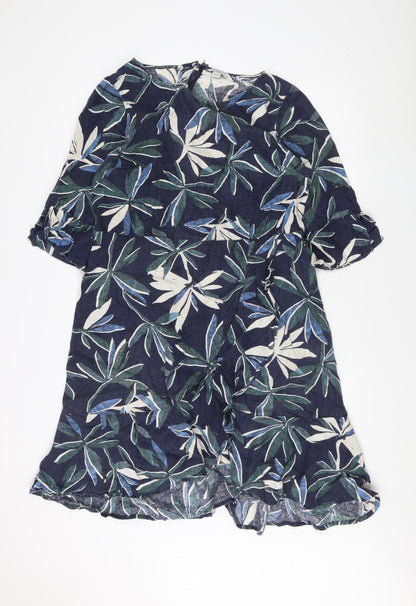 Monsoon Women's Multicoloured Linen Dress Size 16