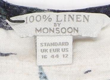 Monsoon Women's Multicoloured Linen Dress Size 16