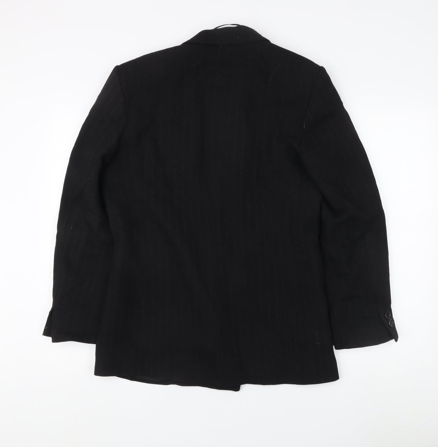 Zara Women's Black Pinstripe Double-Breasted Jacket Size 4