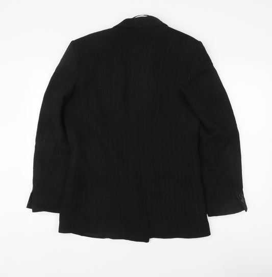 Zara Women's Black Pinstripe Double-Breasted Jacket Size 4