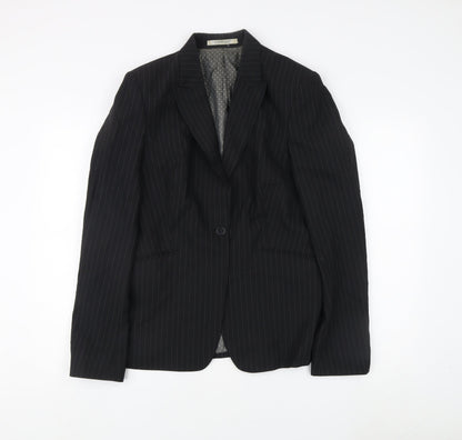 Cadenza Women's Black Pinstripe Suit Jacket, Size 16
