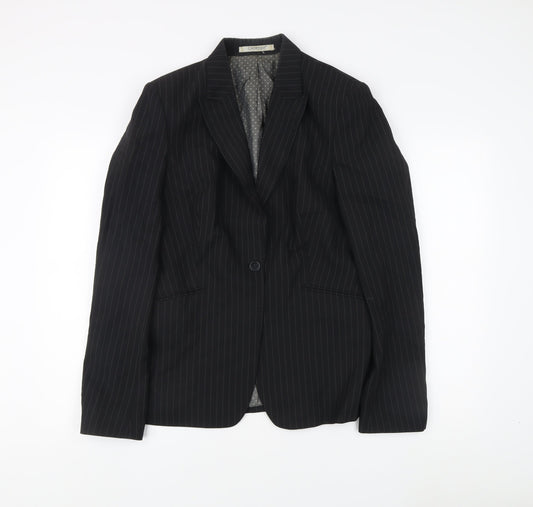 Cadenza Women's Black Pinstripe Suit Jacket, Size 16