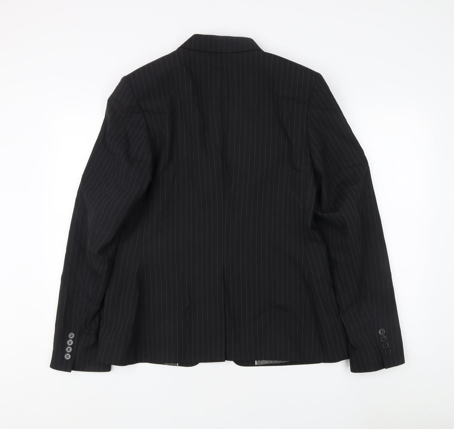 Cadenza Women's Black Pinstripe Suit Jacket, Size 16