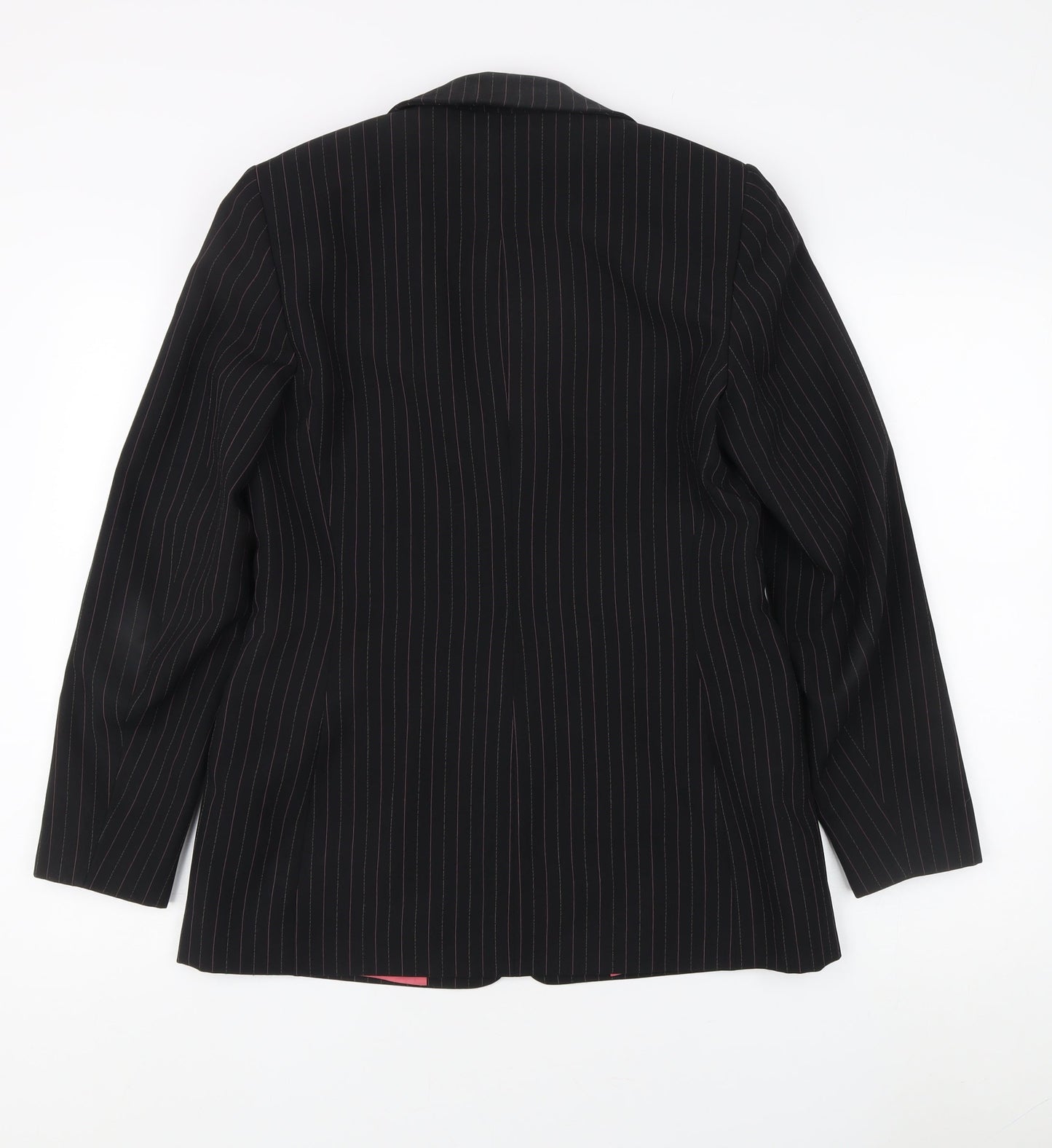 Marks and Spencer Women's Black Pinstripe Blazer - Size 12