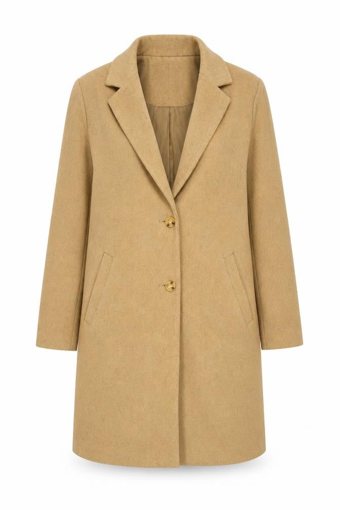 Womens UK Size 14 New Look Beige Overcoat