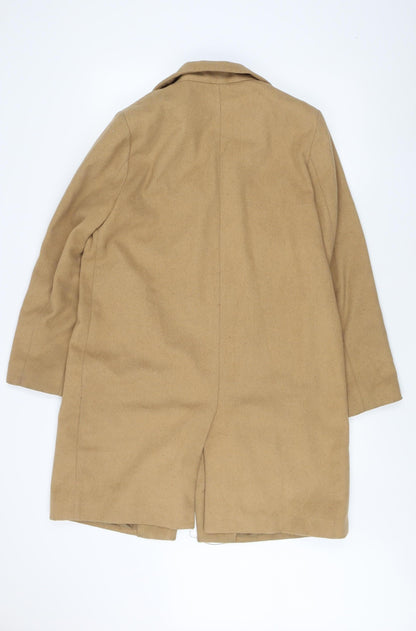 New Look Women's Beige Wool Overcoat Size 14