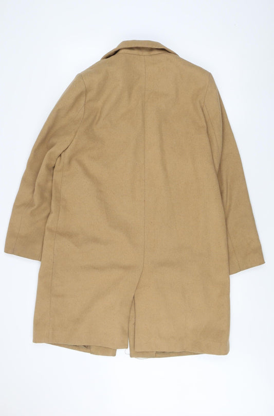 New Look Women's Beige Wool Overcoat Size 14
