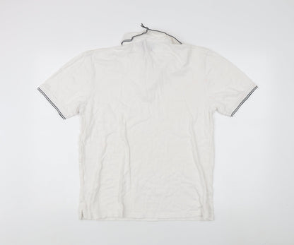 Sandstone & Co. Men's White Polo, Regular Fit, Size S