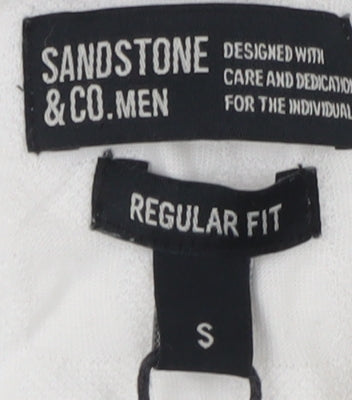 Sandstone & Co. Men's White Polo, Regular Fit, Size S