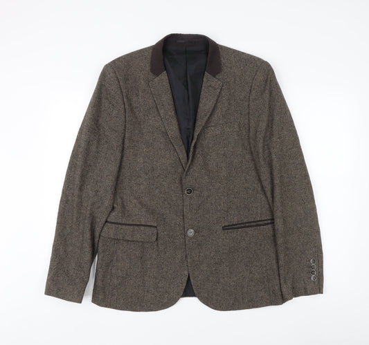 Mens UK Size 40 New Look Regular Brown Suit Jacket