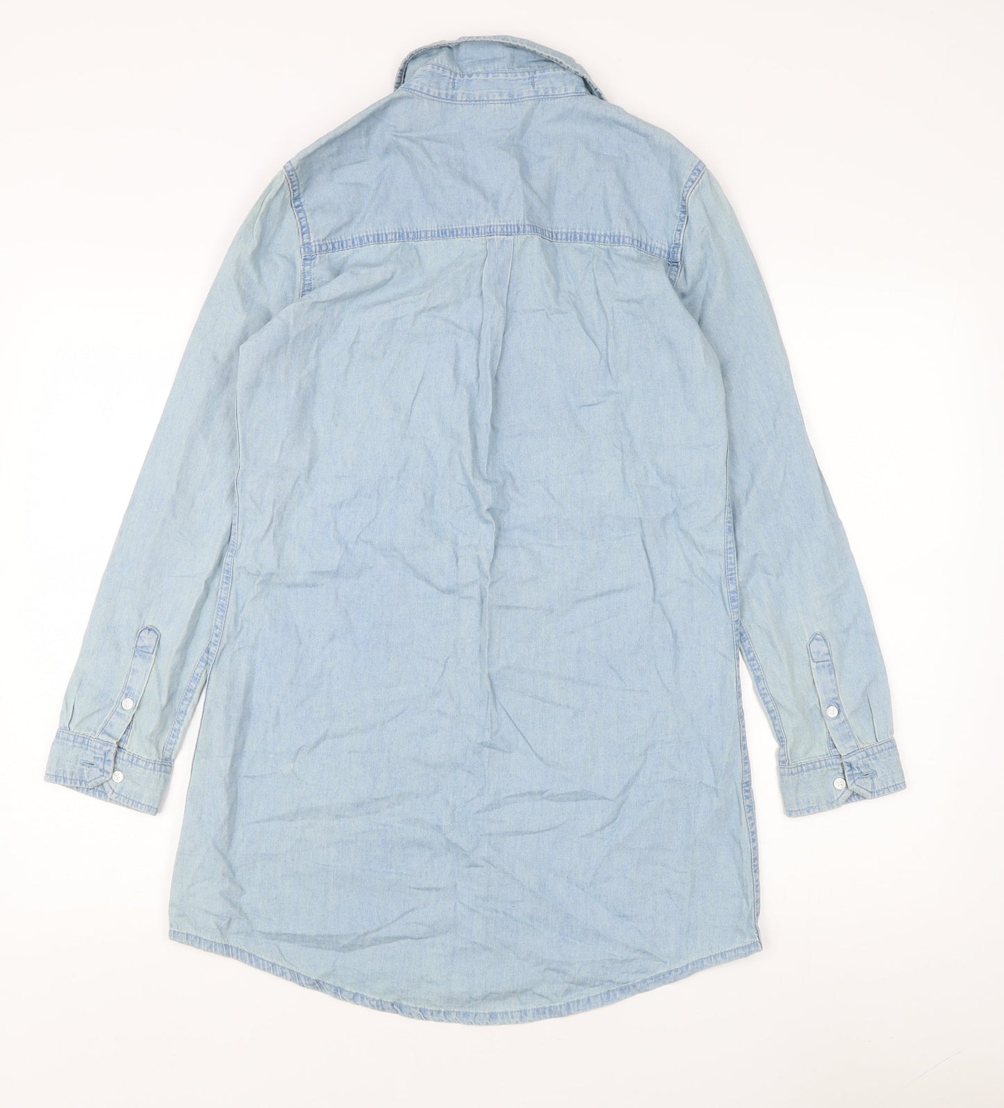 Womens UK Size 10 Select Blue Tunic Button-Up