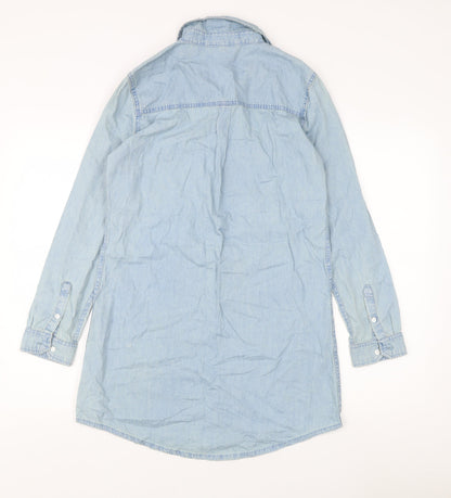 Womens UK Size 10 Select Blue Tunic Button-Up