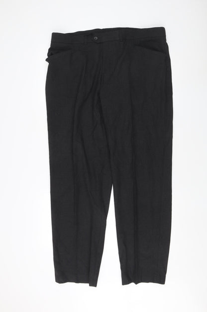 Linea Men's Black 40R Regular Trousers