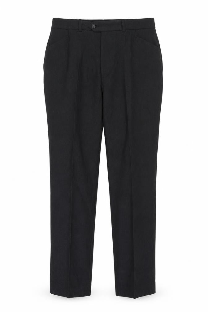 Mens UK Size 40R Linea Regular Fit BusinessCasual Black Trousers
