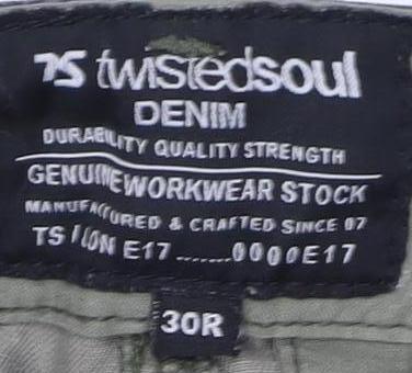 Twisted Soul Men's Green Camo Cargo Jeans Size 30