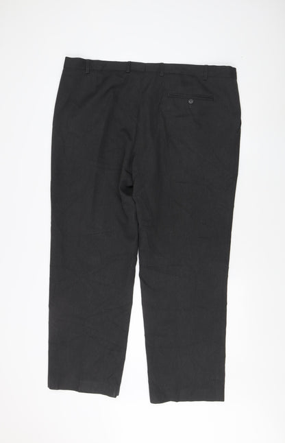 Marks and Spencer Men's Black Regular Trousers 42