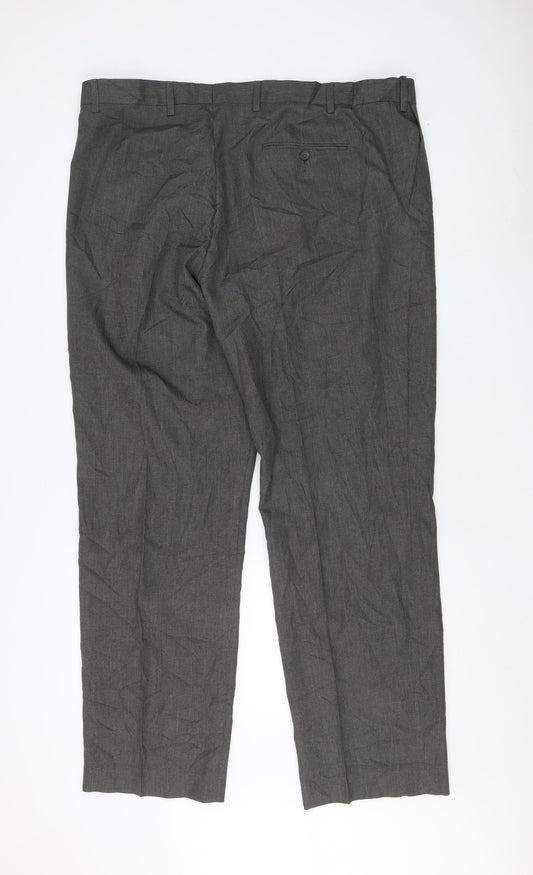 Marks and Spencer Men's Grey Trousers, Size 42