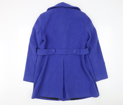 Marks & Spencer Women's Blue Mid-Length Coat, Size 14