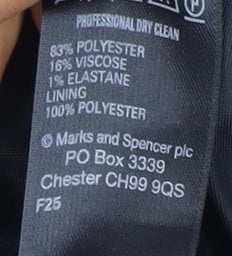 Marks & Spencer Women's Blue Mid-Length Coat, Size 14