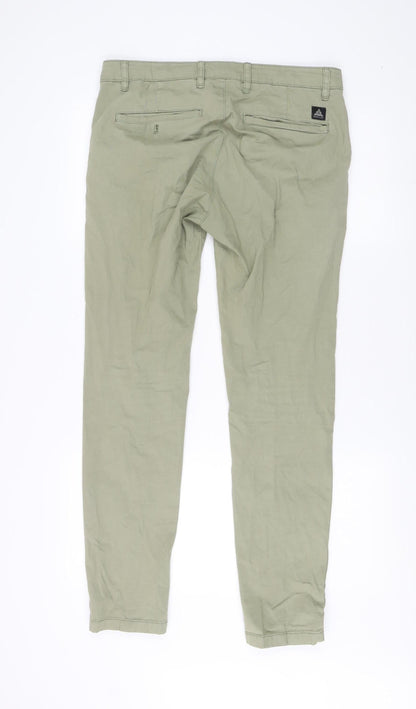 Womens UK Size 12 Zara Regular Fit Chino Green Trousers