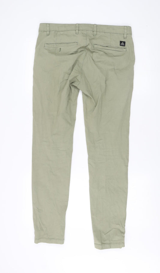 Womens UK Size 12 Zara Regular Fit Chino Green Trousers