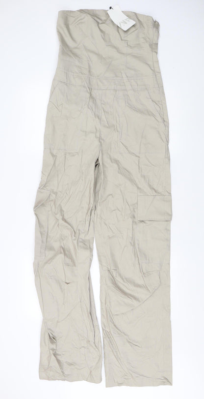 Zara Women's Beige Jumpsuit, M, Summer Strapless